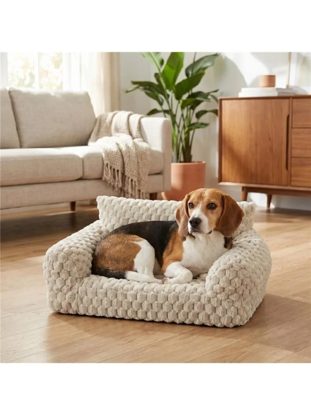 New Small Paw Sofa Pet Bed Vest Edition Tan 22